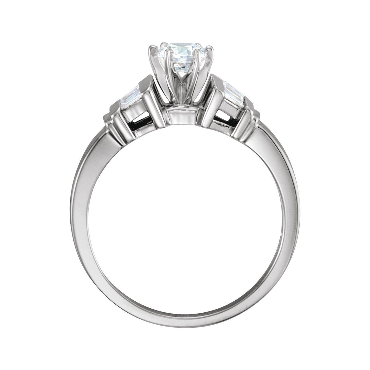 14K White Gold Shadow Band