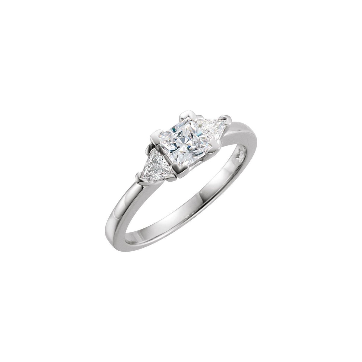 Band for 4x4 mm Square Ring, Three-Stone Engagement