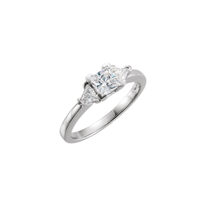 Band for 4x4 mm Square Ring, Three-Stone Engagement
