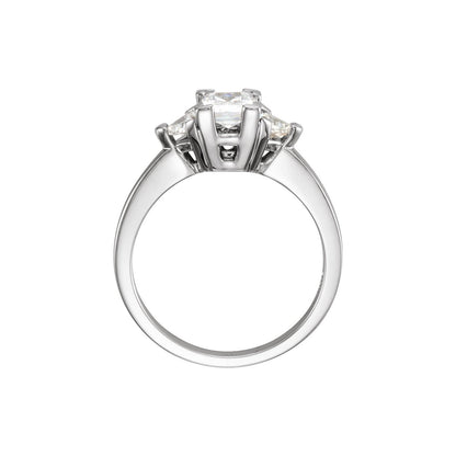 Band for 4x4 mm Square Ring, Three-Stone Engagement