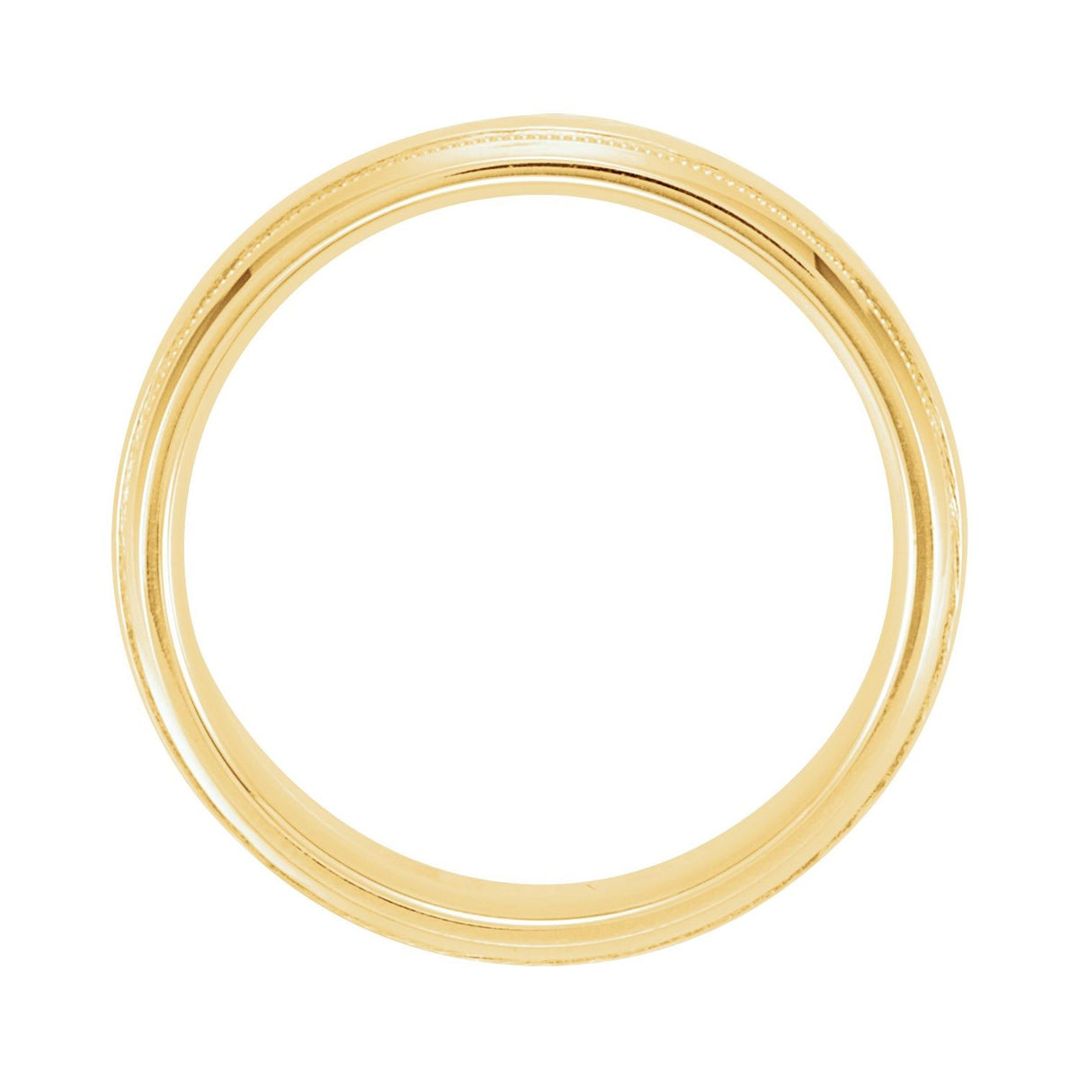 Milgrain Edge Comfort-Fit Half Round Band