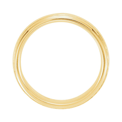 Milgrain Edge Comfort-Fit Half Round Band