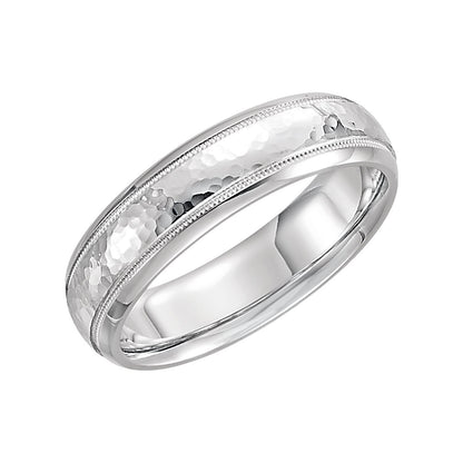 Milgrain Edge Comfort-Fit Half Round Band