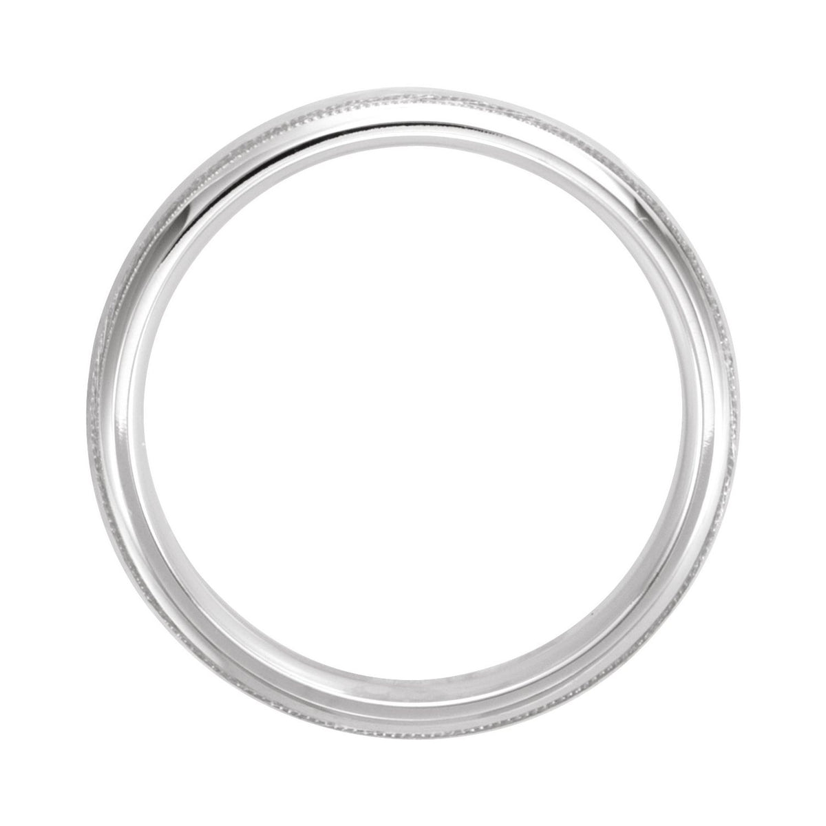Milgrain Edge Comfort-Fit Half Round Band