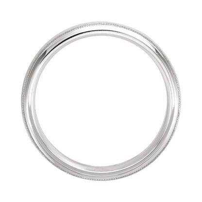 Milgrain Edge Comfort-Fit Half Round Band