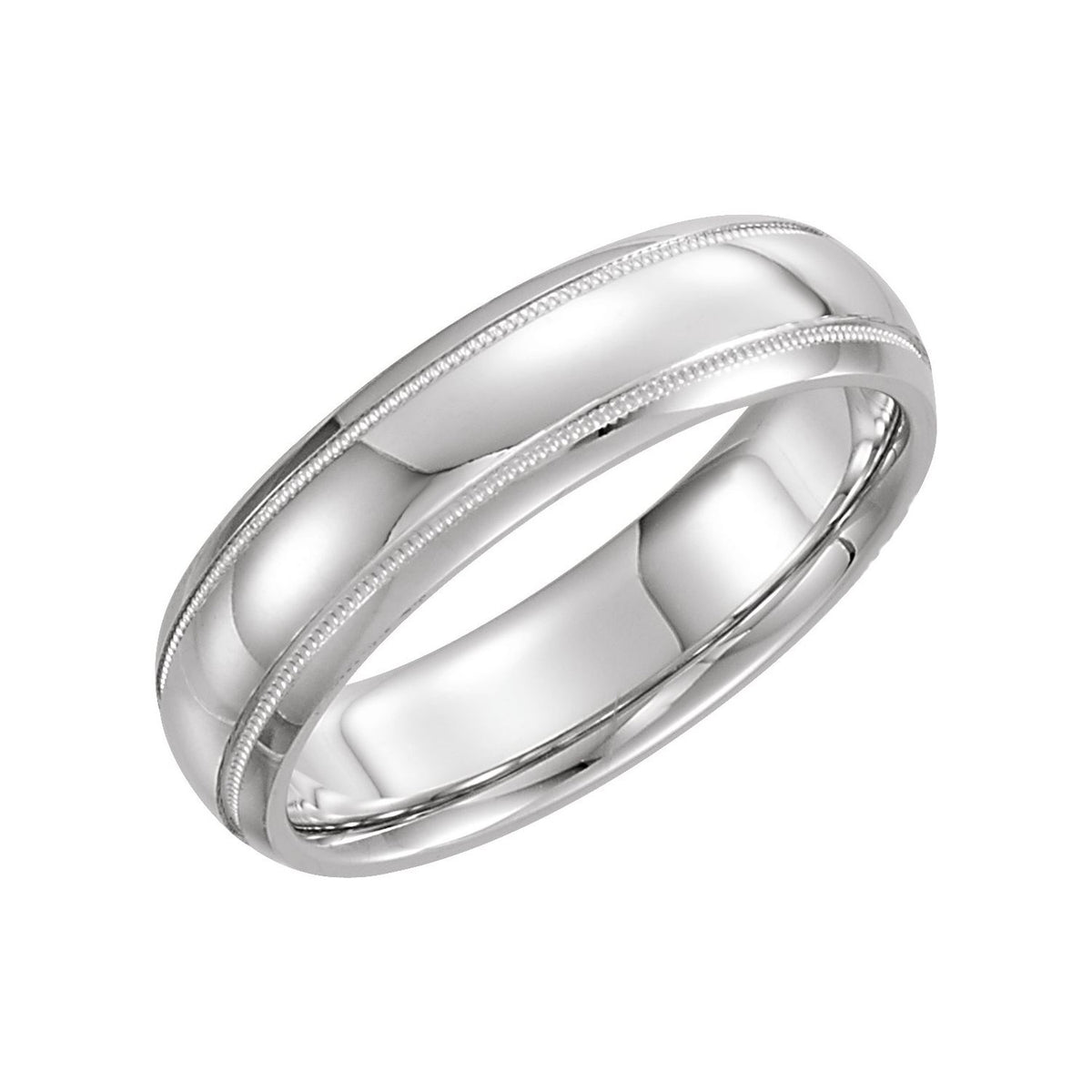 Milgrain Comfort-Fit Half Round Band