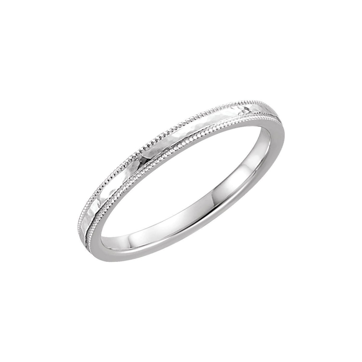 Milgrain Edge Comfort-Fit Flat Band