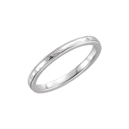 Milgrain Edge Comfort-Fit Flat Band