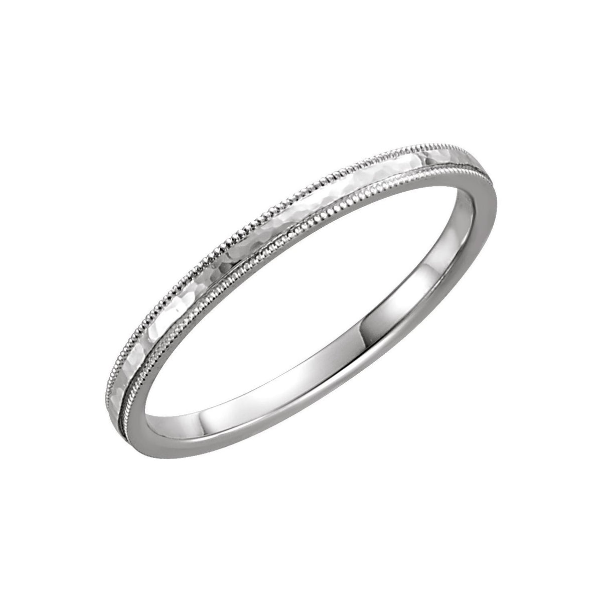 Milgrain Edge Comfort-Fit Flat Band