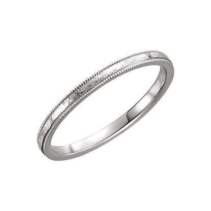 Milgrain Edge Comfort-Fit Flat Band