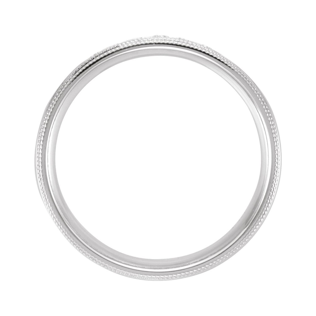 1/4 CTW Natural Diamond Double Milgrain Edge Comfort-Fit Half Round Band, 6 mm, Style 2