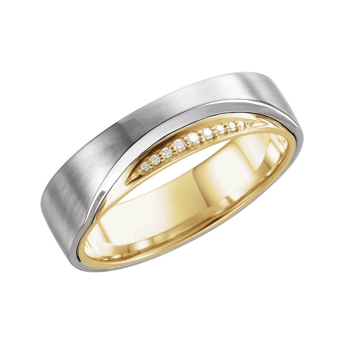 14K Yellow/White Gold .05 CTW Natural Diamond Band