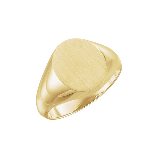 14x12 mm Oval Signet Ring, 14 x 12 mm