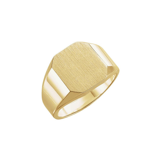 14K Yellow Gold 12x10 mm Octagon Signet Ring