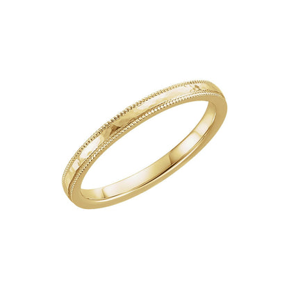 Milgrain Edge Comfort-Fit Flat Band