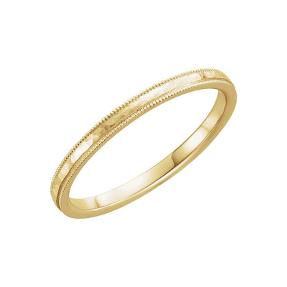 Milgrain Edge Comfort-Fit Flat Band
