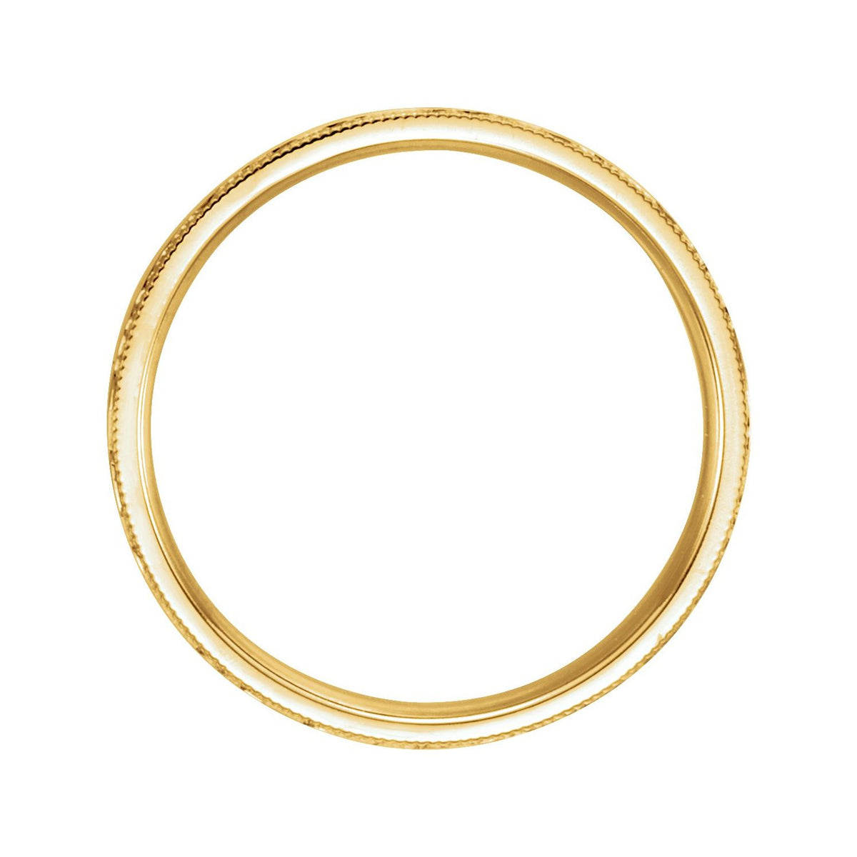 14K Yellow Gold Milgrain Edge Comfort-Fit Flat Band, 2 mm
