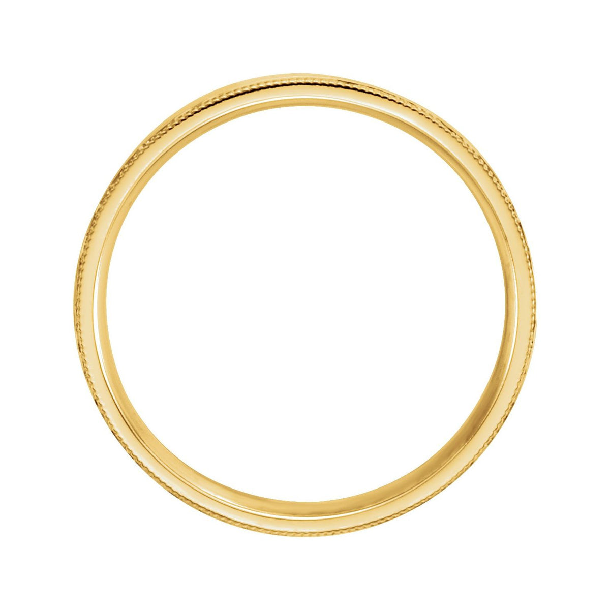 14K Yellow Gold Milgrain Edge Comfort-Fit Flat Band, 2 mm