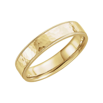 14K Yellow Gold Milgrain Edge Comfort-Fit Flat Band, 2 mm