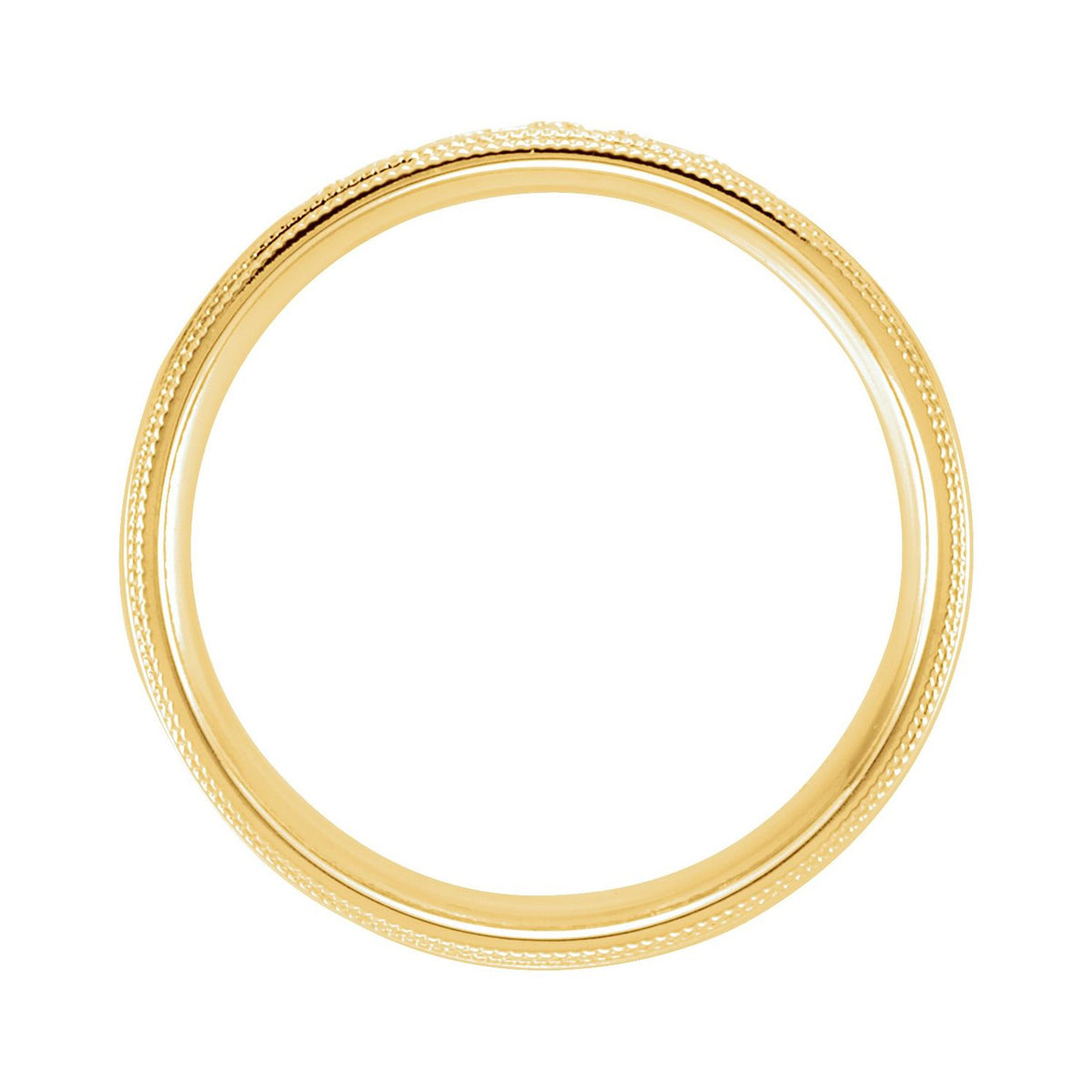 14K Yellow Gold 1/4 CTW Natural Diamond Double Milgrain Edge Comfort-Fit Half Round Band