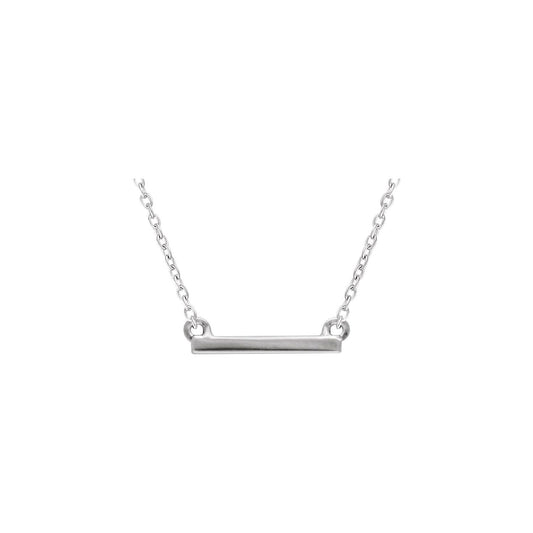 Sterling Silver Petite Bar 16-18" Necklace