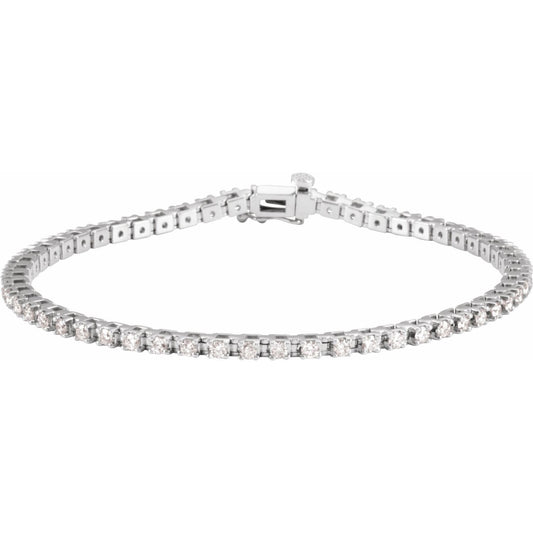 14K White Gold 2 1/4 CTW Natural Diamond Line 7 1/4" Bracelet