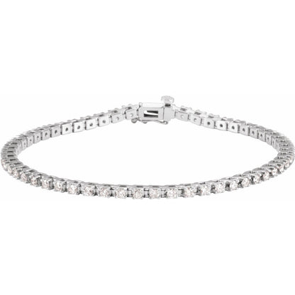 14K White Gold 2 1/4 CTW Lab-Grown Diamond Line 7 1/4" Bracelet