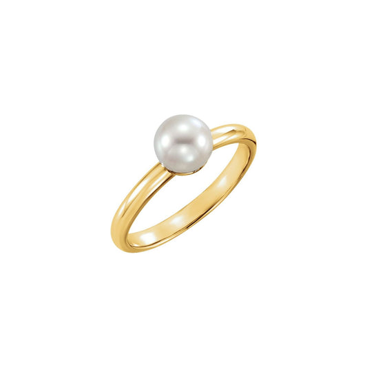 6.5- Cultured White Freshwater Pearl Ring