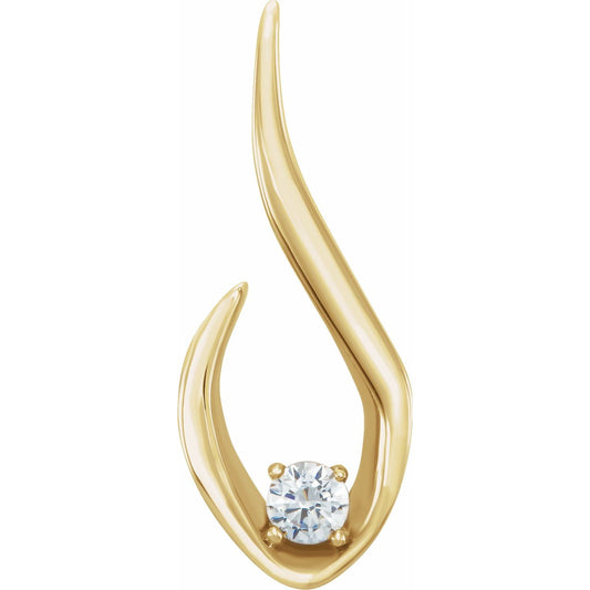 14K Yellow Gold 1/4 CTW Natural Diamond Freeform Pendant
