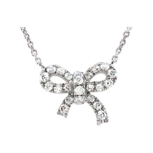 1/6 CTW Natural Diamond Bow 18" Necklace