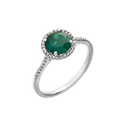 Sterling Silver Cultured White Freshwater Pearl & .01 CTW Natural Diamond Ring