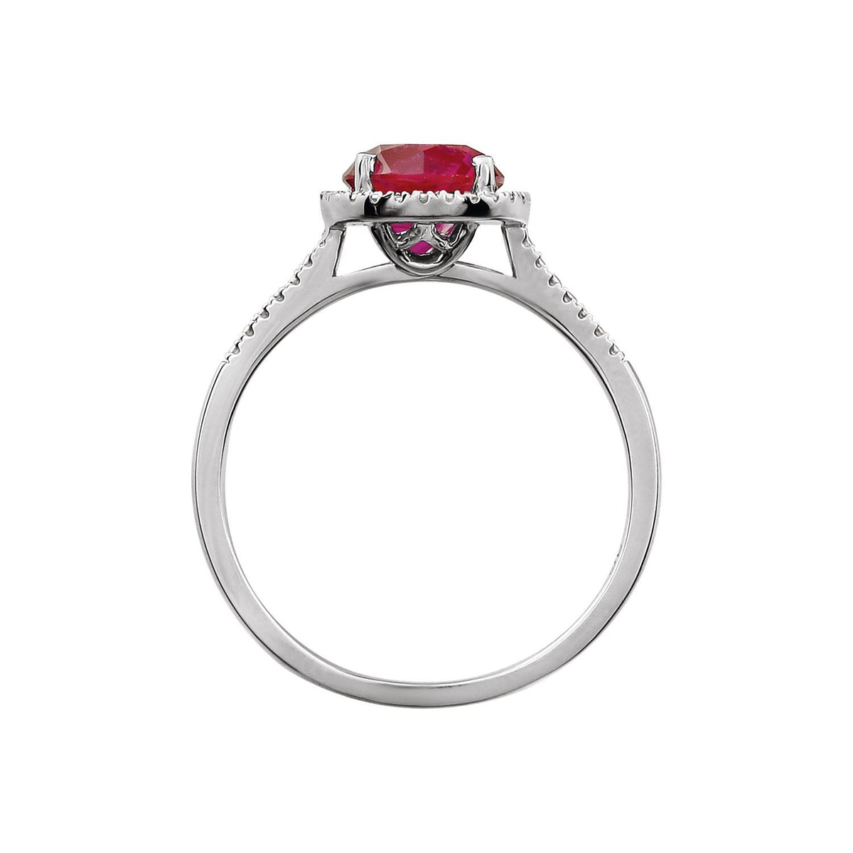 Sterling Silver Lab-Grown Ruby & .01 CTW Natural Diamond Ring, 9.7 mm