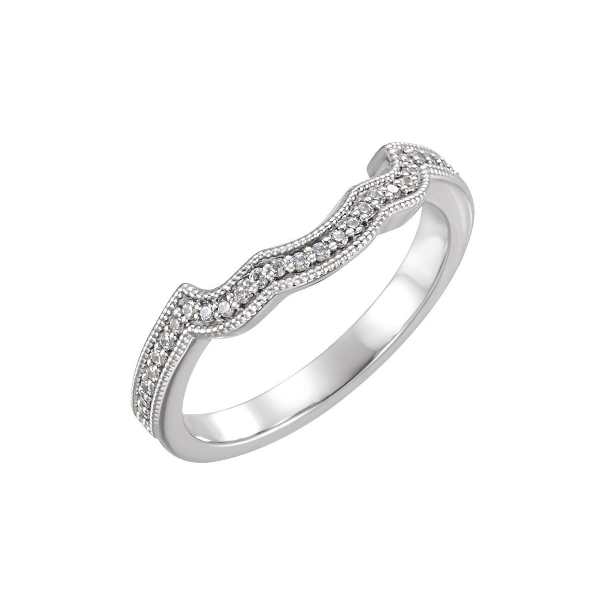 14K White Gold 1/8 CTW Natural Diamond Band, 20.84 mm
