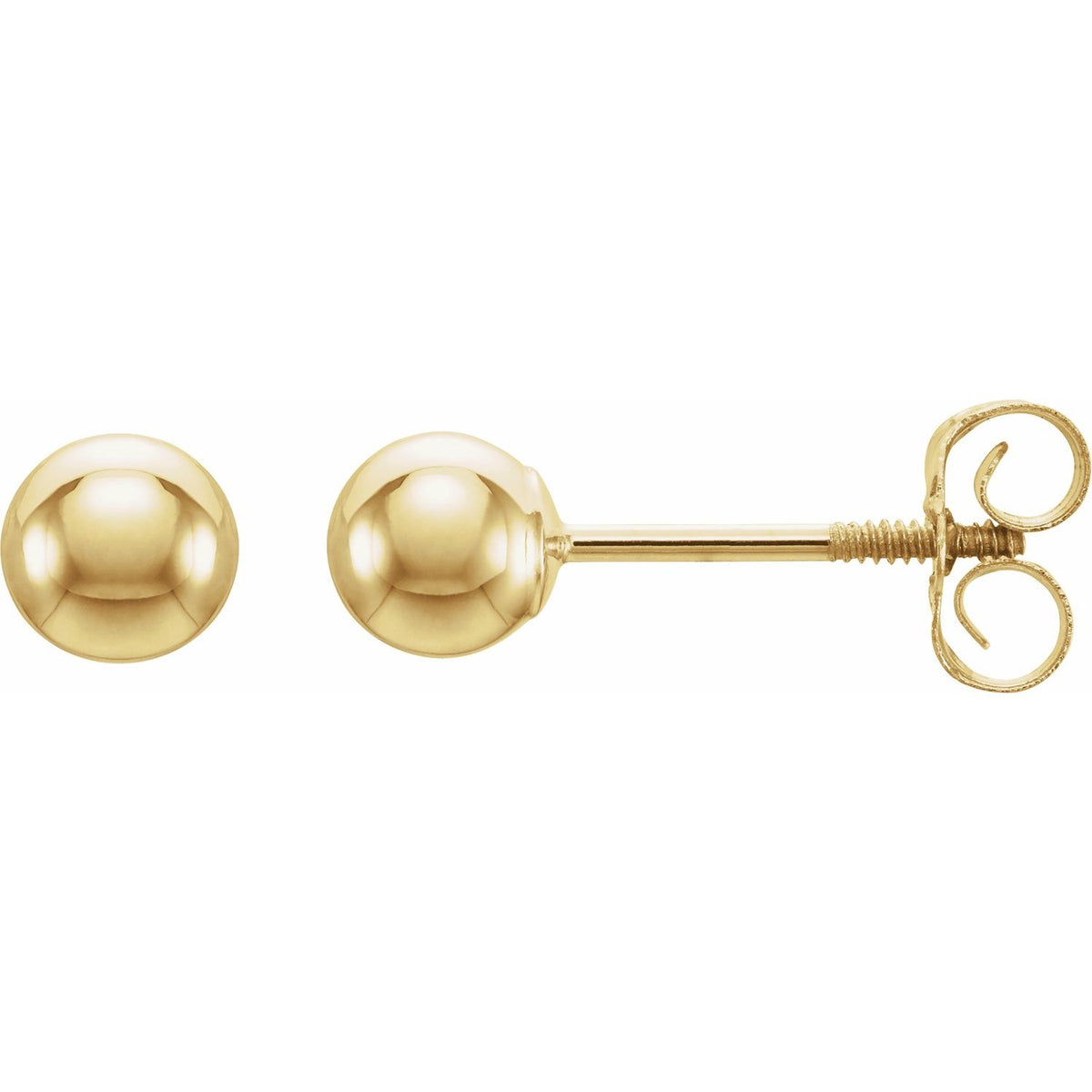 14K Yellow Gold Ball Stud Earrings