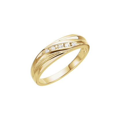 14K Yellow Gold 1/10 CTW Natural Diamond Channel-Set Band
