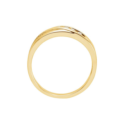 14K Yellow Gold 1/10 CTW Natural Diamond Channel-Set Band