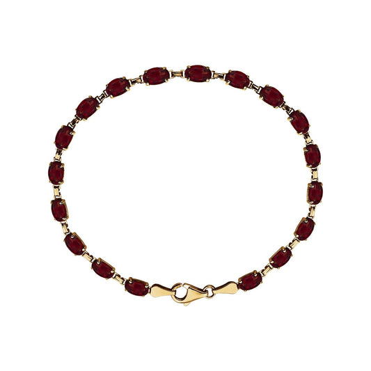 14K Yellow Gold Natural Mozambique Garnet 7 1/4" Bracelet