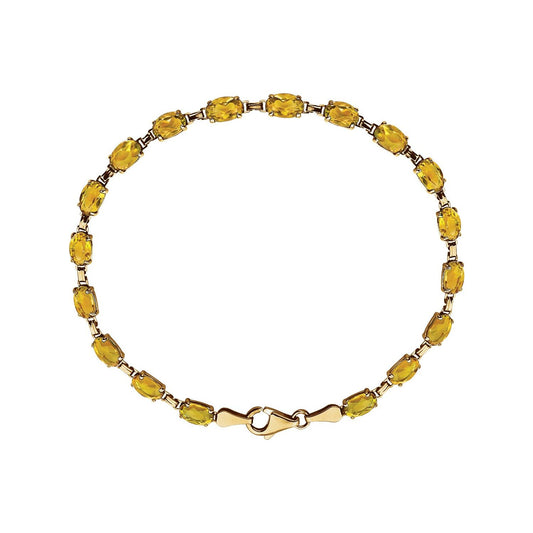 14K Yellow Gold Natural Citrine 7 1/4" Bracelet