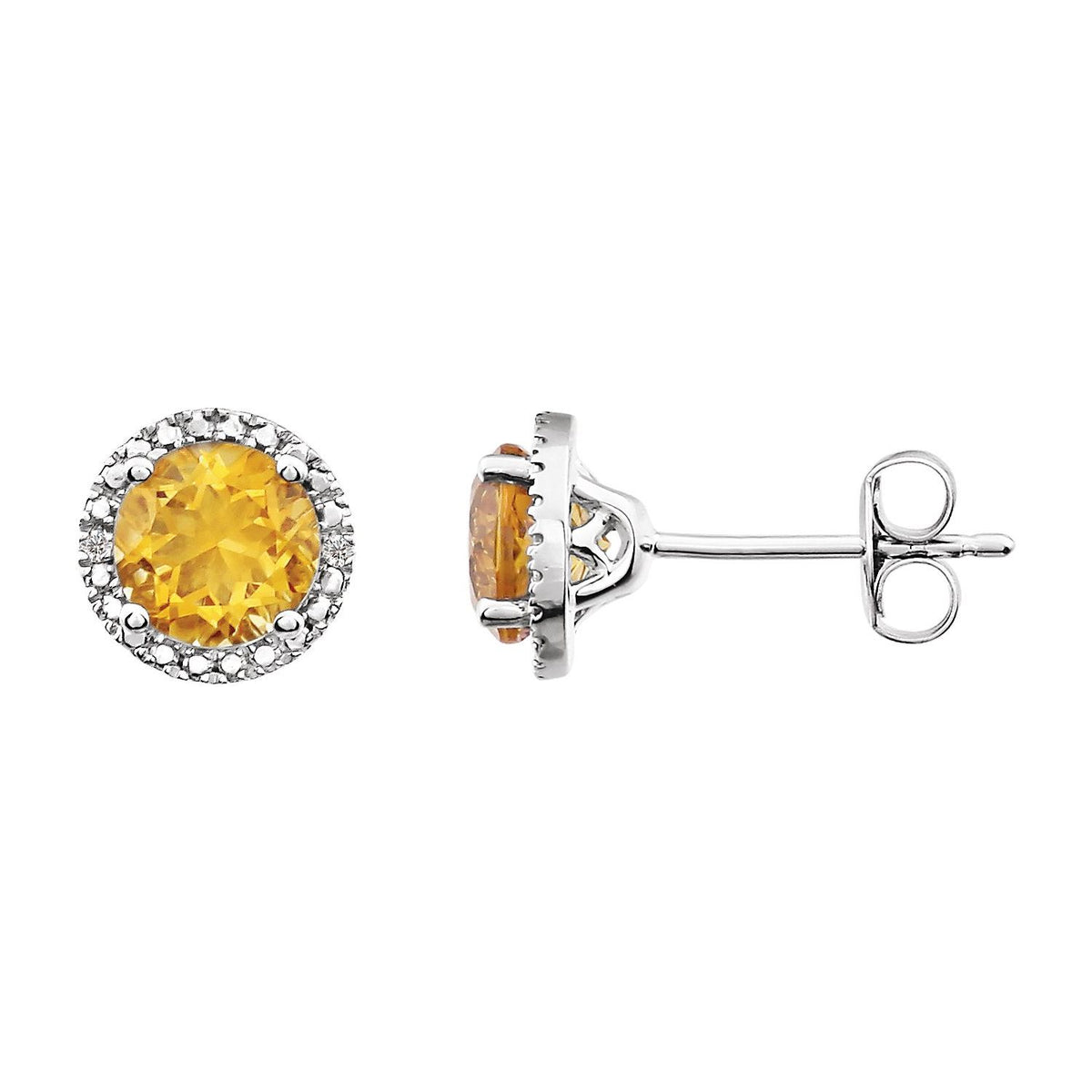 Sterling Silver Cultured White Freshwater Pearl & .01 CTW Natural Diamond Earrings