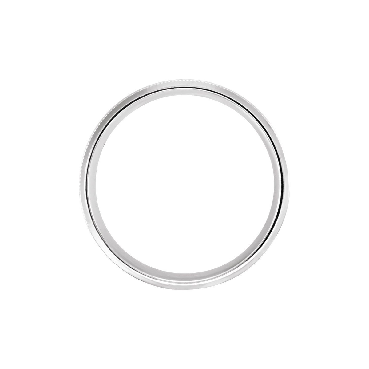 Milgrain Beveled-Edge Comfort-Fit Half Round Band