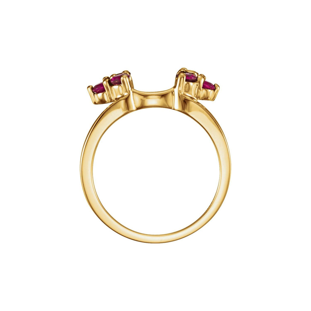 14K Yellow Gold Natural Ruby Wrap-Style Enhancer Ring