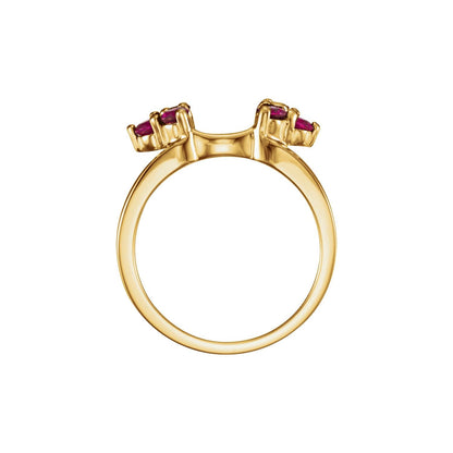 14K Yellow Gold Natural Ruby Wrap-Style Enhancer Ring