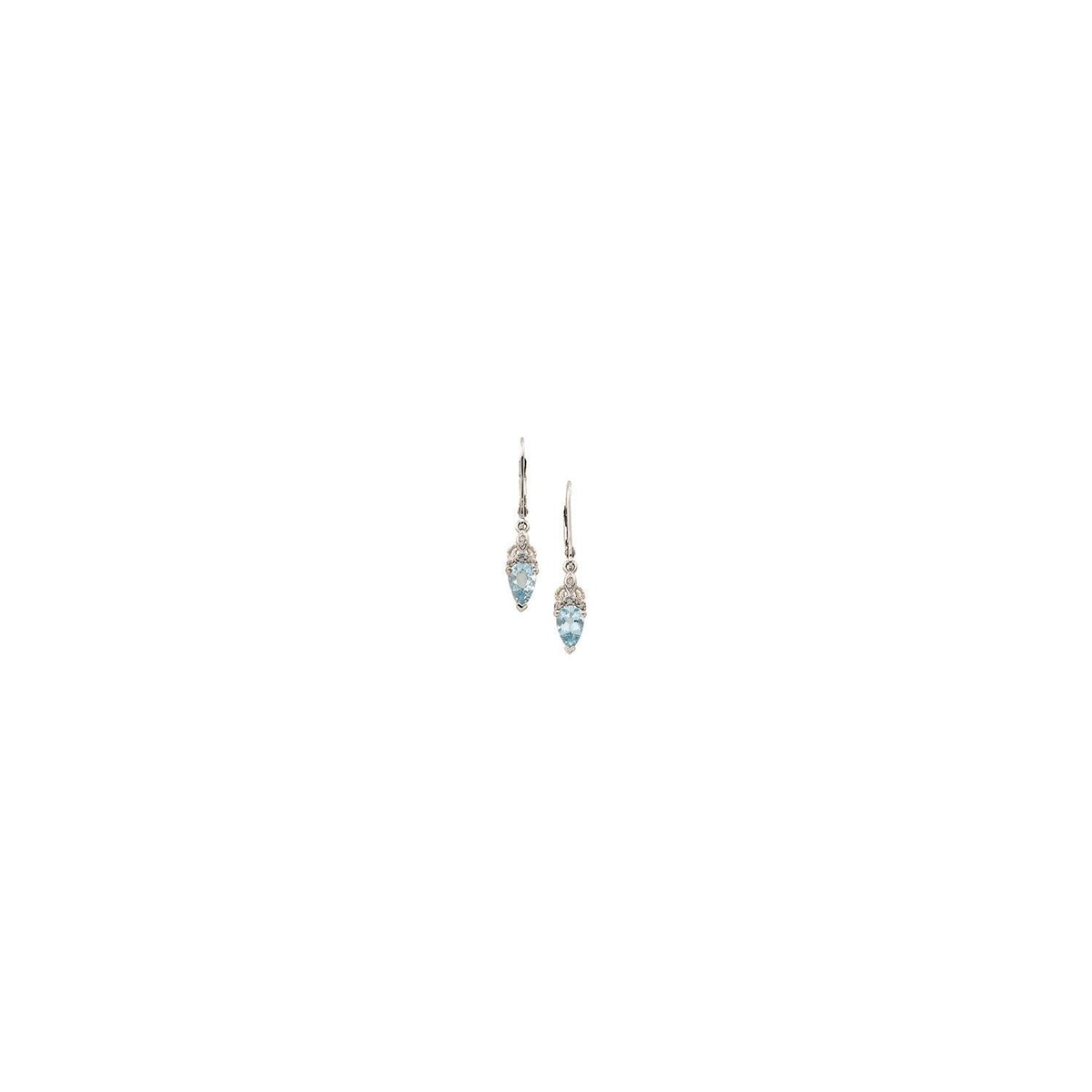 14K White Gold Natural Aquamarine & .04 CTW Natural Diamond Earrings