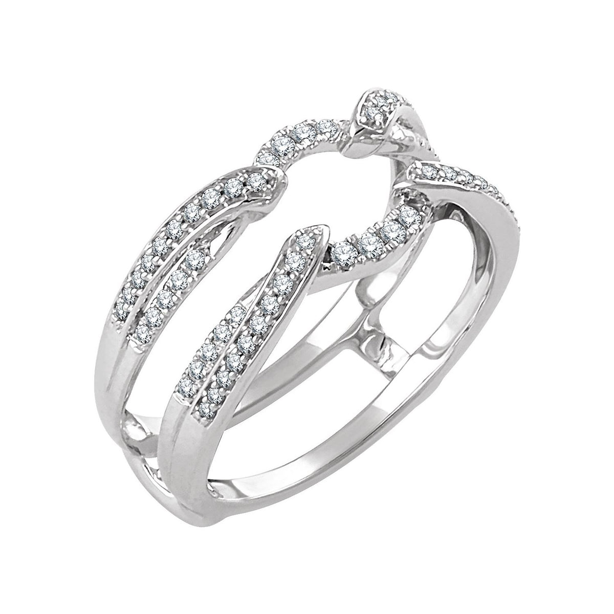 1/3 CTW Natural Diamond Ring Guard, Criss-Cross