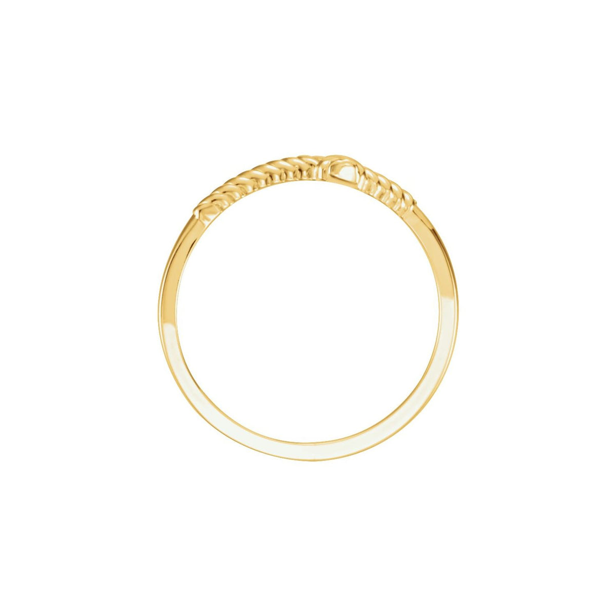 14K Yellow Gold Rope Sideways Cross Ring