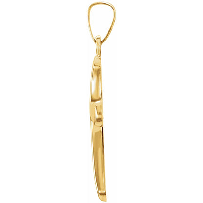 14K Yellow Gold 20x13. Cross Pendant