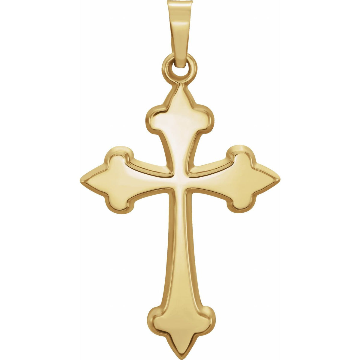 14K Yellow Gold 32.2x17. Hollow Cross Pendant