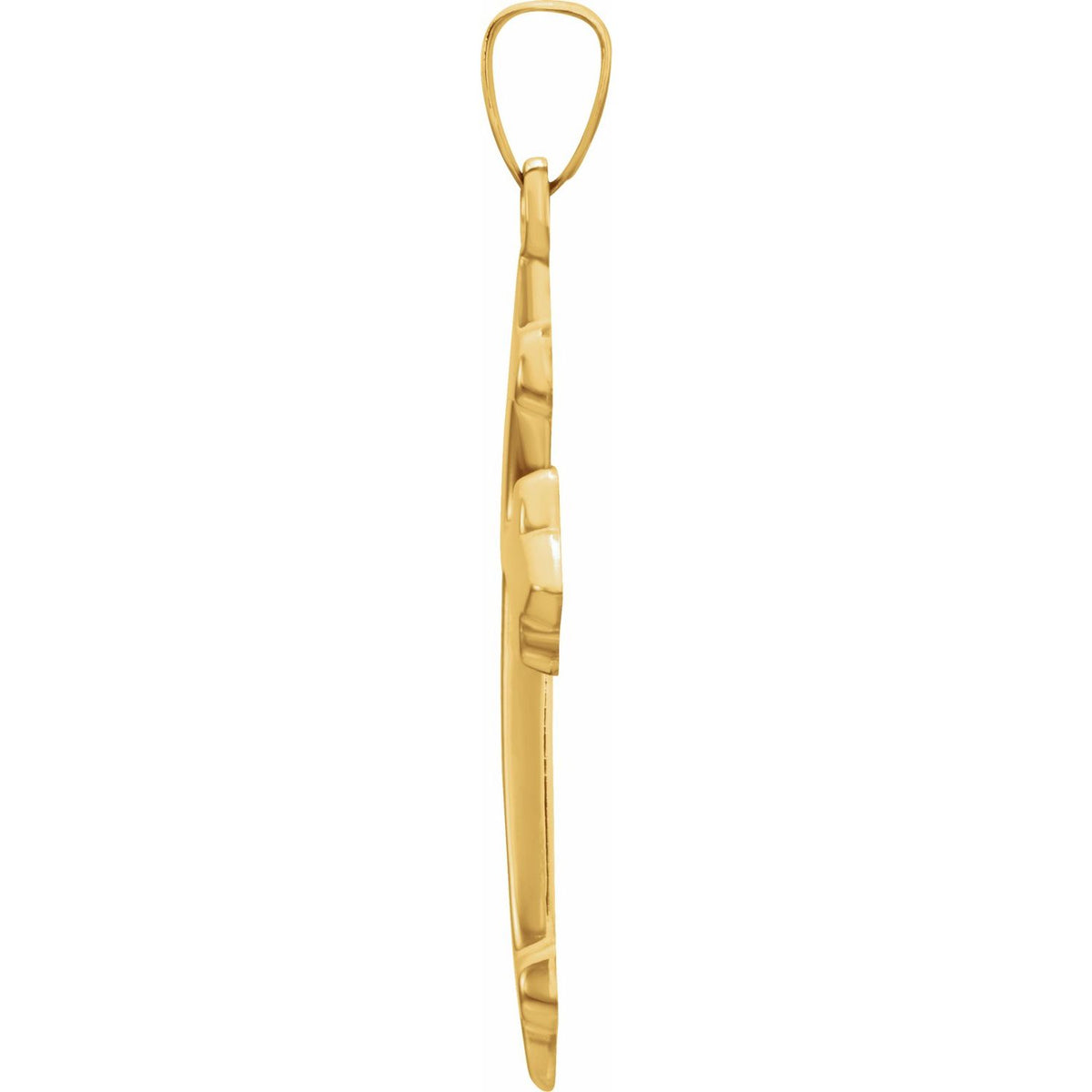14K Yellow Gold 32.2x17. Hollow Cross Pendant