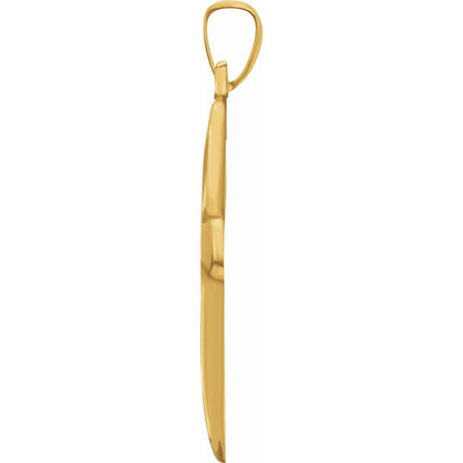 14K Yellow Gold 23.5x16. Cross Pendant