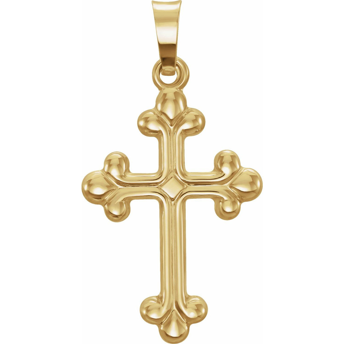 14K Yellow Gold Hollow Cross Pendant